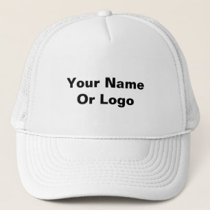 Gorra De Camionero Su Nombre O Logotipo Clásico De Blanco