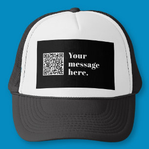 Gorra De Camionero Su propio código QR cargado y texto retro editable
