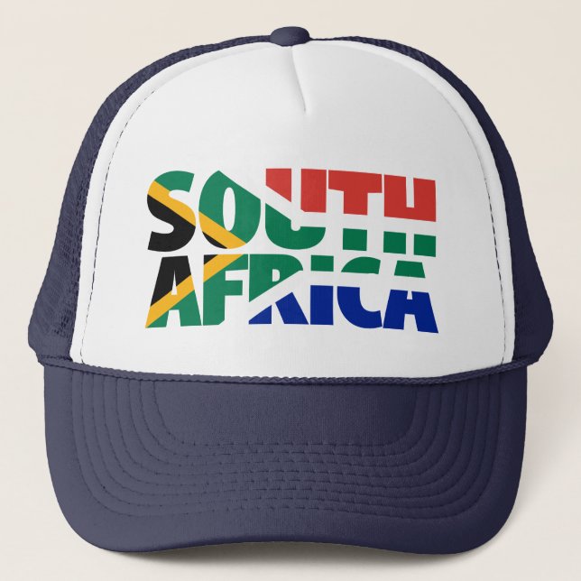 Gorra De Camionero Sudáfrica arranca la bandera sudafricana en Brasil (Anverso)