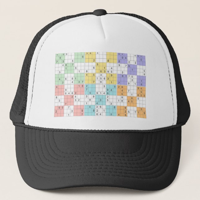 Gorra De Camionero sudoku pastel (Anverso)