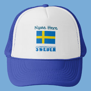 Gorra De Camionero Suecia Bandera Sueca Azul Personalizada 