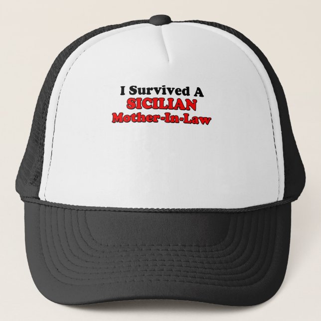 Gorra De Camionero Suegra siciliana sobrevivida (Anverso)