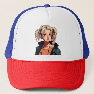 Gorra De Camionero Sueño de Anime: Belleza de Cabello Beige