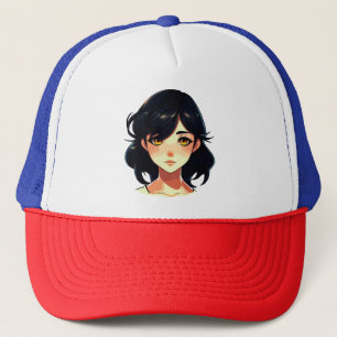 Gorra De Camionero Sueño de Anime Romántico: Belleza de Cabello Azul