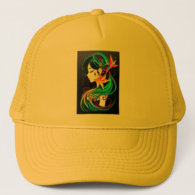 Gorra De Camionero Sueño del cabello arcoiris (Anverso)