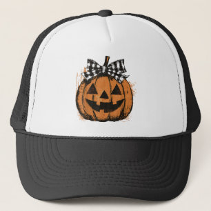Gorra De Camionero Suéter de Halloween Coquette, Parche de Calabaza R