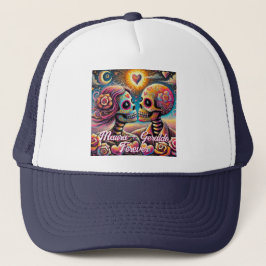 Gorra De Camionero Sugar Skulls in Love Chalk Pastel Personalized