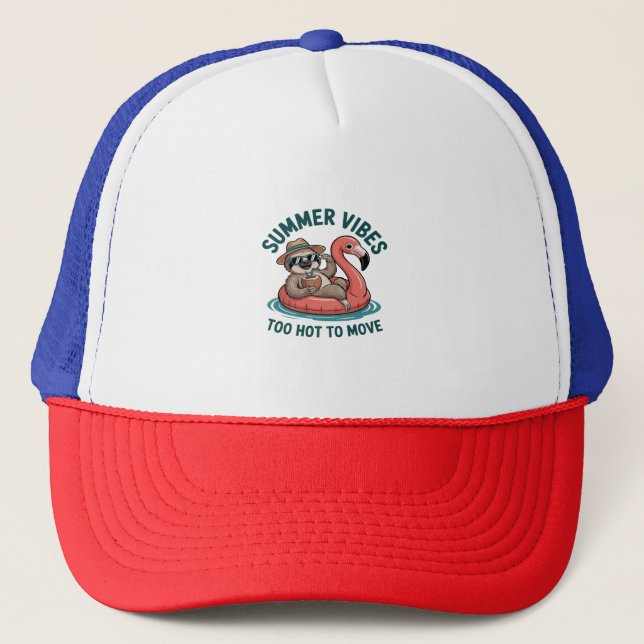 Gorra De Camionero Summer Vibes Sloth Funny Lazy Float (Anverso)