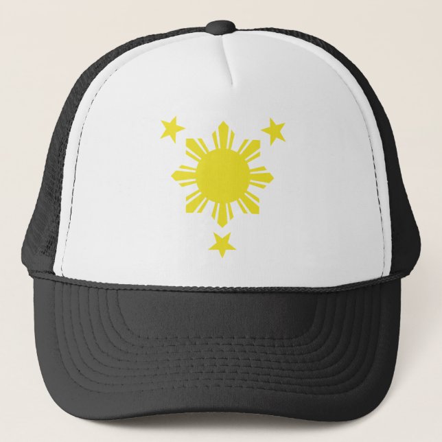 Gorra De Camionero Sun básico filipino y estrellas - amarillo (Anverso)