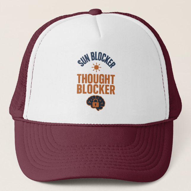 Gorra De Camionero Sun Blocker, Thought Blocker Funny Trucker Hat  (Anverso)