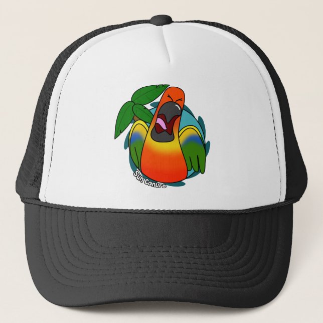 Gorra De Camionero Sun graznador Conure (Anverso)