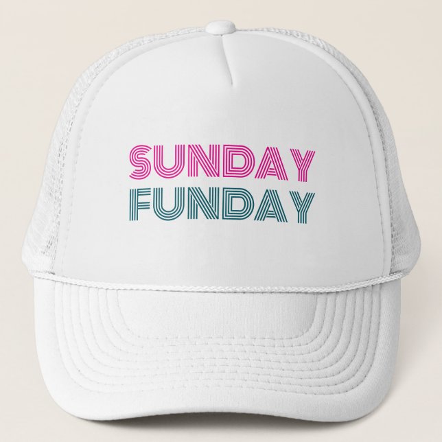 Gorra De Camionero Sunday Funday Funny Personalize (Anverso)