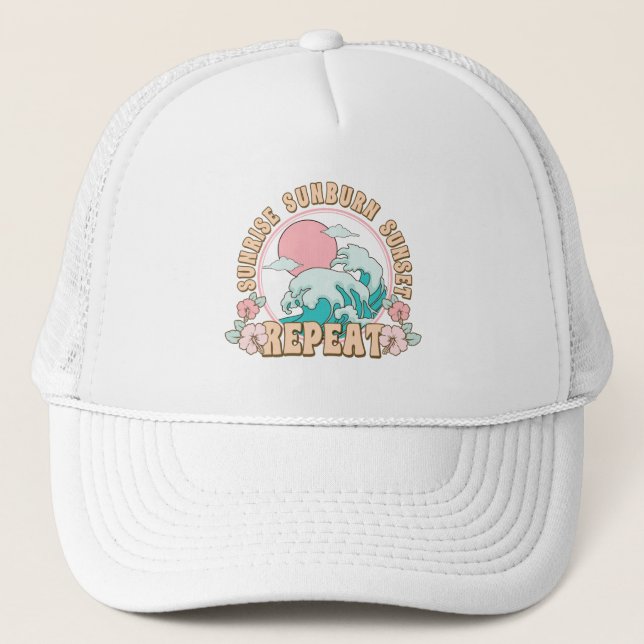 Gorra De Camionero Sunrise Sunburn Sunset Repeat Summer Beach Life  (Anverso)