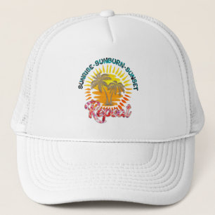 Gorra De Camionero Sunrise-Sunburn-Sunset-Repetir   Vacaciones de ver
