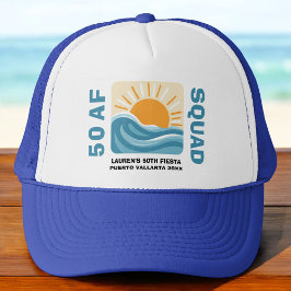 Gorra De Camionero Sunset Beach 50 AF Crew Cute Cumpleaños