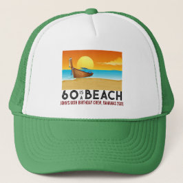 Gorra De Camionero Sunset Beach 60th 70th Birthday Crew Squad Trucker