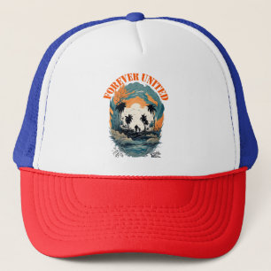 Gorra De Camionero Sunset Beach Family Impresionante Diseño de Silhou