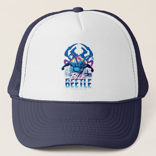 Gorra De Camionero Sunset de Blue Beetle Retrowave City (Anverso)