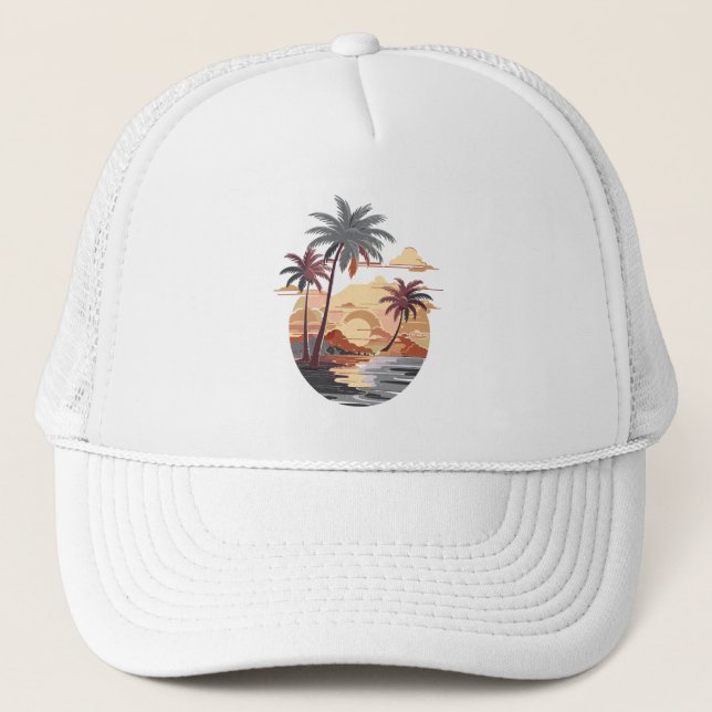 Gorra De Camionero Sunset de Hawái (Anverso)