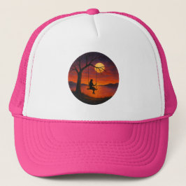 Gorra De Camionero Sunset Silhouette Swing Art Trucker Hat