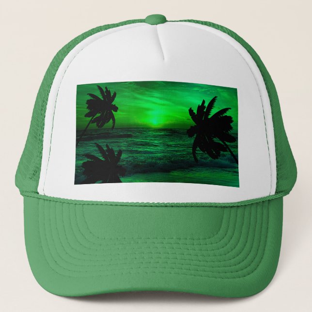 GORRA DE CAMIONERO SUNSETS VERDES OCEAN ESCENIC (Anverso)