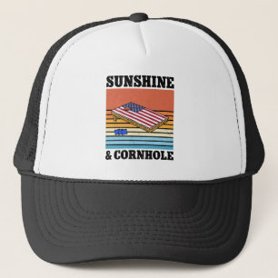 Gorra De Camionero Sunshine And Cornhole Game Hobby Retro Gift Funny
