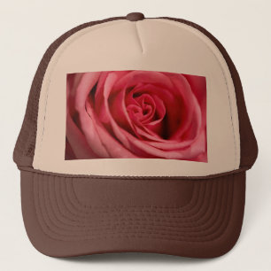 Gorra De Camionero Super Cool Gran Rosa Rosa Impresa en Marrón Claro