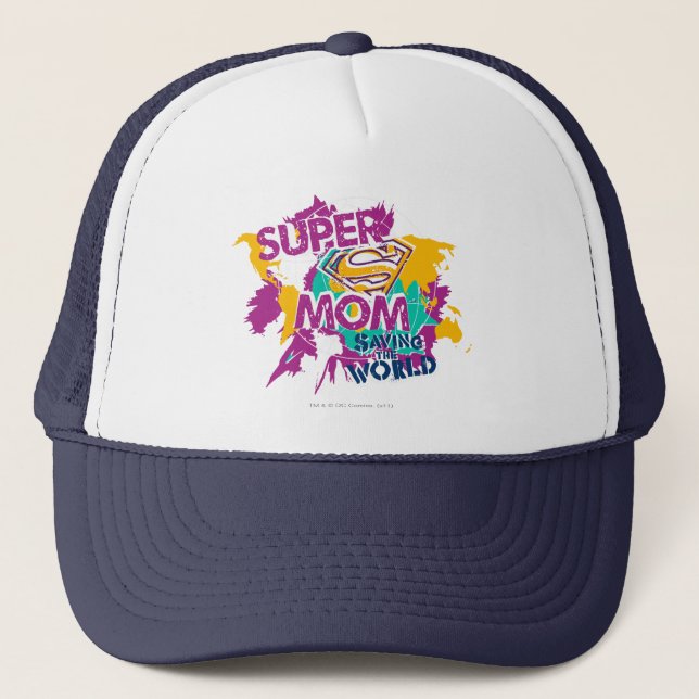 Gorra De Camionero Super Mamá salvando el mundo (Anverso)