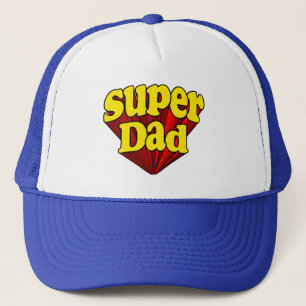 Gorra De Camionero Super Papá, Día del Padre Azul/Rojo Superhéroe