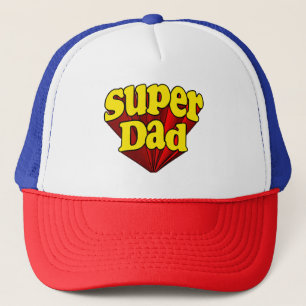 Gorra De Camionero Super Papá, Día del Padre Azul/Rojo Superhéroe