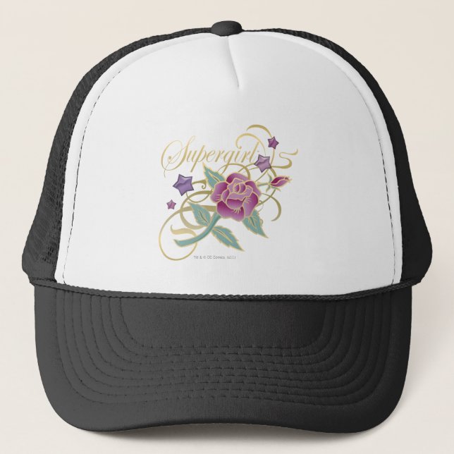 Gorra De Camionero Supergirl Fancy Rosas (Anverso)
