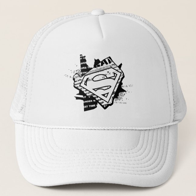 Gorra De Camionero Supergirl Newsprint S-Shield (Anverso)