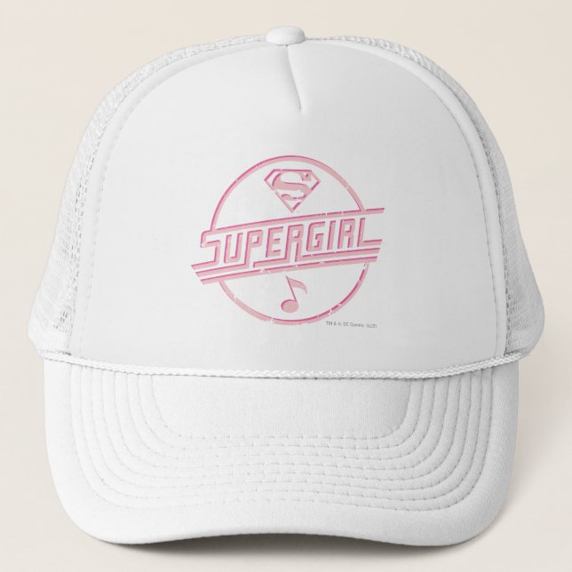 Gorra De Camionero Supergirl Pink Music Note (Anverso)