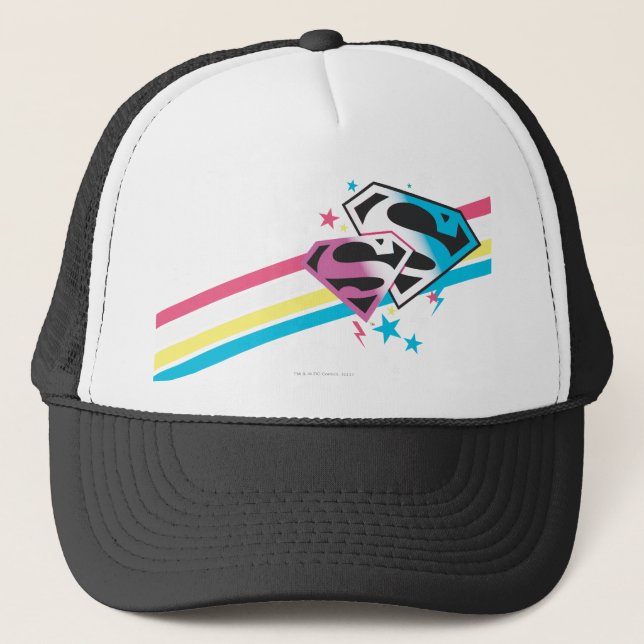Gorra De Camionero Supergirl rayas arcoiris (Anverso)