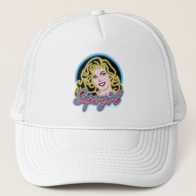 Gorra De Camionero Supergirl Retro Neon Lights Graphic (Anverso)