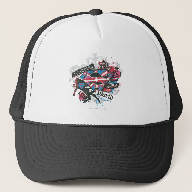 Gorra De Camionero Supergirl salva al mundo (Anverso)