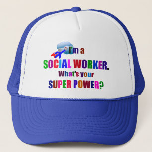 Gorra De Camionero Superhéroe de trabajador social con calendario
