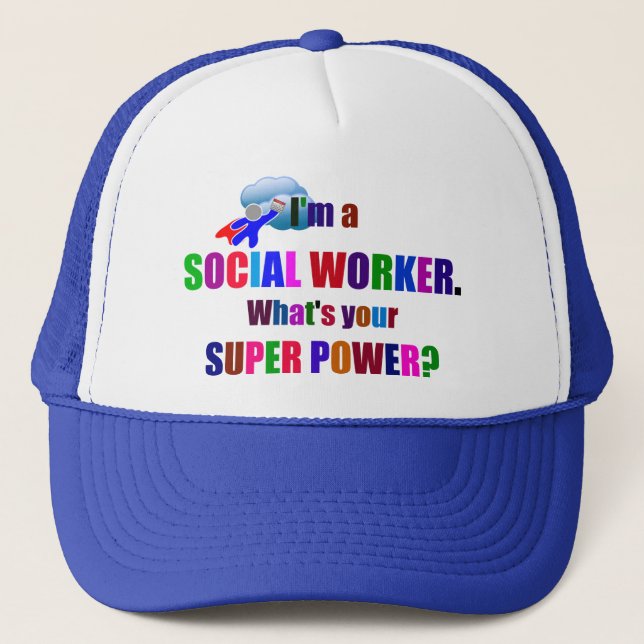 Gorra De Camionero Superhéroe de trabajador social con calendario (Anverso)