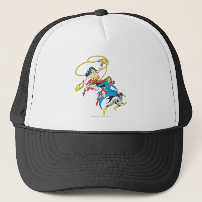 Gorra De Camionero Superheroínas saltan (Anverso)