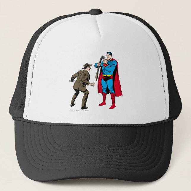 Gorra De Camionero Superman dobla una pistola (Anverso)
