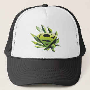 Gorra De Camionero Supermán estilizado Logotipo del Escudo verde