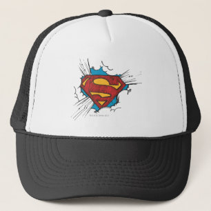 Gorra De Camionero Superman S-Shield Logo Dentro de las nubes