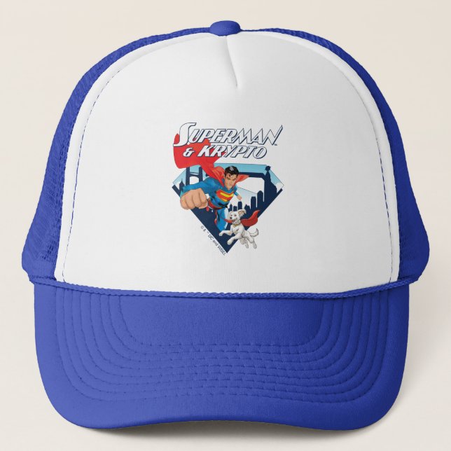 Gorra De Camionero Superman y Krypto Soar (Anverso)