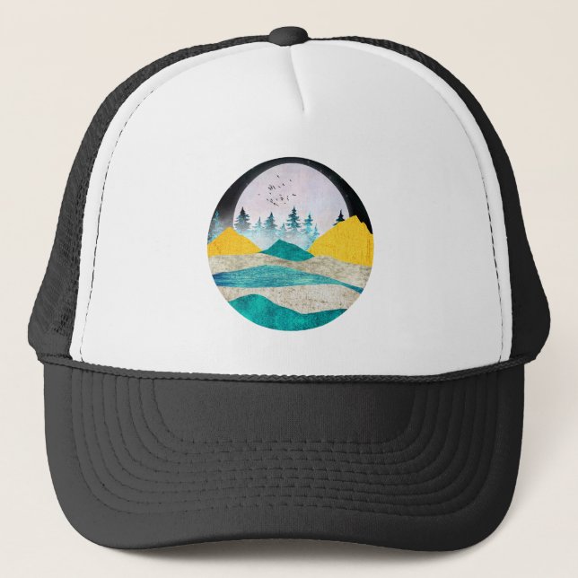 Gorra De Camionero Supermoon Rising Landscape (Anverso)
