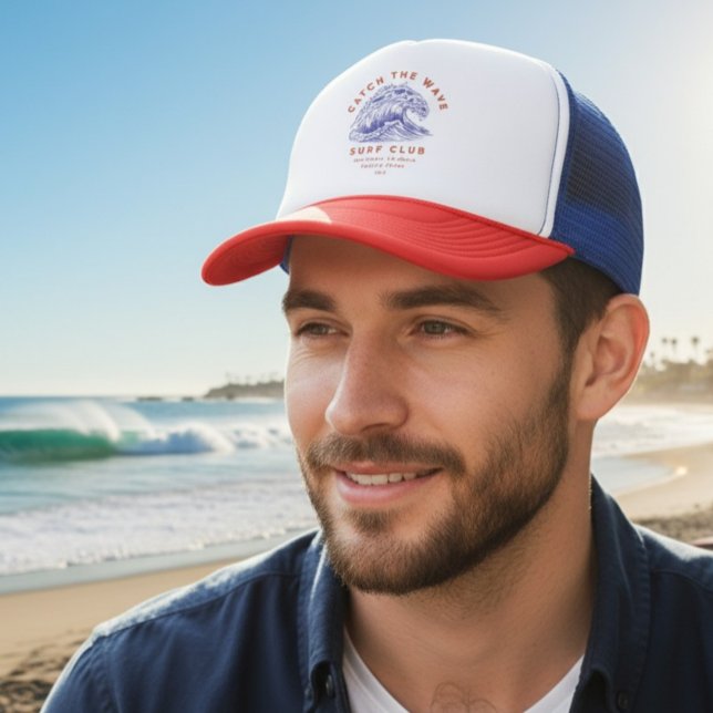 Gorra De Camionero  Surf Club Red White Blue California beach towns (Subido por el creador)