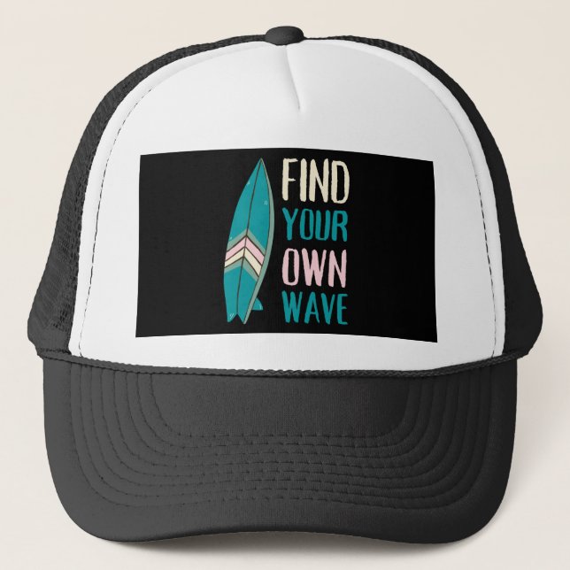 Gorra De Camionero Surf Encuentra Tu Propia Placa De Surf De Onda (Anverso)