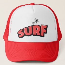 Gorra De Camionero Surf, sólo surf. En rojo