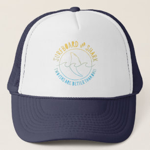 Gorra De Camionero Surf Y Tiburón En Verano