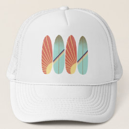 Gorra De Camionero Surfboard Guay retro rojo y azul