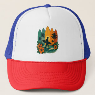 Gorra De Camionero Surfboard Ocean Wave Hawaii Beach Surfer Tee